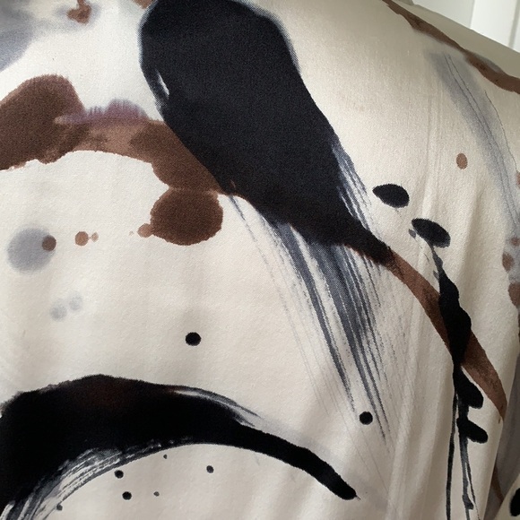 Simply Silk Abstract Print Short Kimono L - Picture 6 of 11